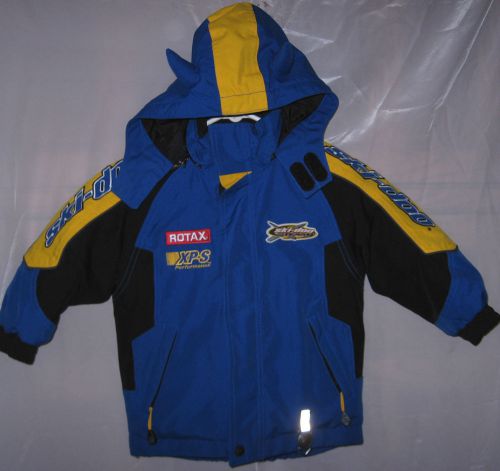 Brp ski doo kid&#039;s x-team jacket, size 4, # 440412 multi pockets graphics nice!