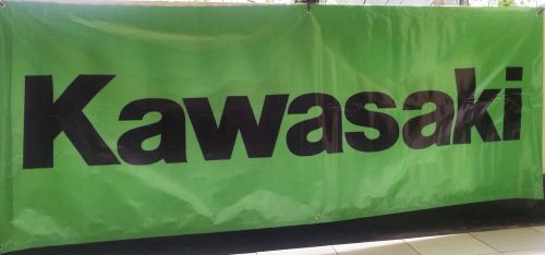 New kawasaki banner flag garage green color display size 220 cm x 85 cm