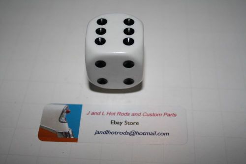 White dice air cleaner nut, tri power, cal custom, rat rod, t bucket, hot rod
