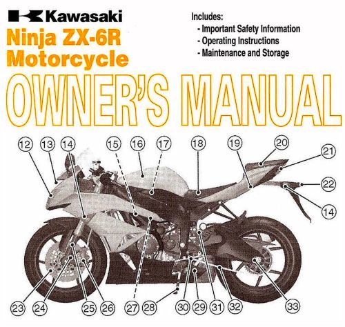 2012 kawasaki ninja zx-6r motorcycle owners manual -ninja zx6r zx600rc-kawasaki