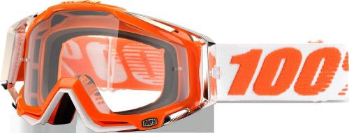 100% racecraft goggles motorcycle mandarina 2 clear lens 50100-092-02