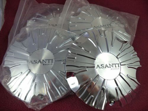 Asanti wheels chrome custom wheel center cap # zebra ms-cap-l112 (set of 4) new!