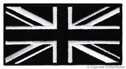 All-black union jack flag biker patch british england embroidered iron-on uk