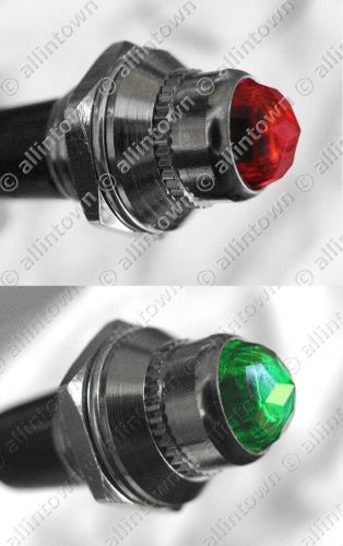 Red green 12v indicator lights lamps pilot dash toggle signal warning panel