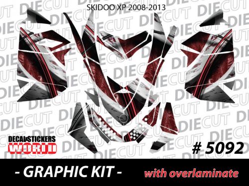 Ski-doo xp mxz snowmobile sled wrap graphics sticker decal kit 2008-2013 5092
