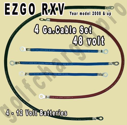 Ezgo rxv golf cart 48 volt 4 gauge heavy duty battery cable wiring set