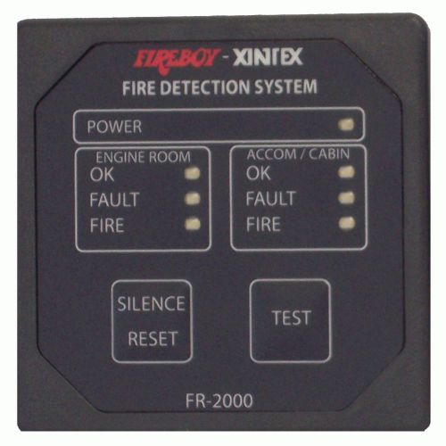 New fireboy-xintex fr-2000-r xintex 2 zone fire detection &amp; alarm panel