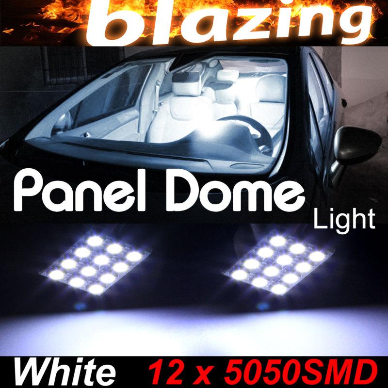 2x 12 smd white interior led kit dome map panel interior light xenon white