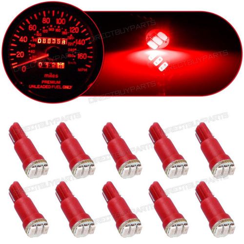 10x red t5 74 3014-smd car dashboard panel gauge led light bulbs lamp 12v