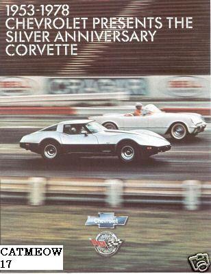 1978 corvette silver anniversary dealer brochure mint