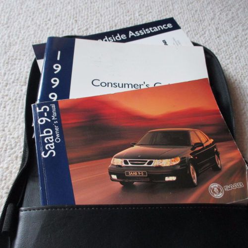 Saab owners manual, leather bound 1999 saab 9-5 car   great condition