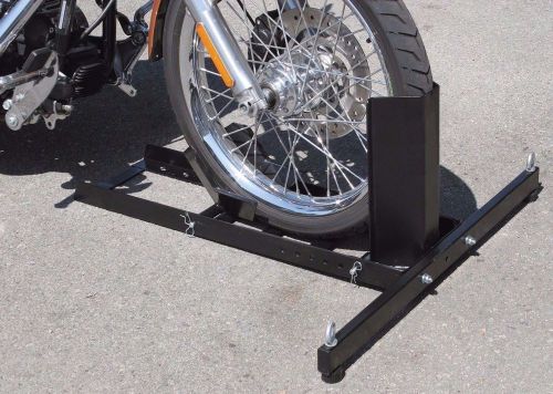 New motorcycle stand wheel chock fits most front and rear tires wheel stand