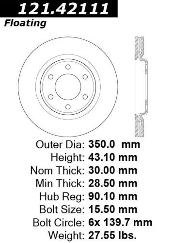 Centric 121.42111 disc brake rotor