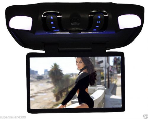 Flip drop down overhead roof car 15.6&#034;lcd monitor cd  dvd player games dome xm
