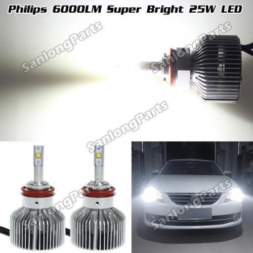 H8 philips chip super white 6000lm led low beam headlight xenon x2