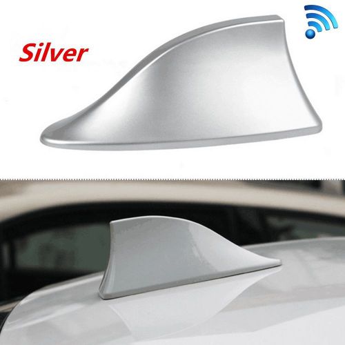 Silver universal auto car roof radio am/fm signal shark fin style aerial antenna