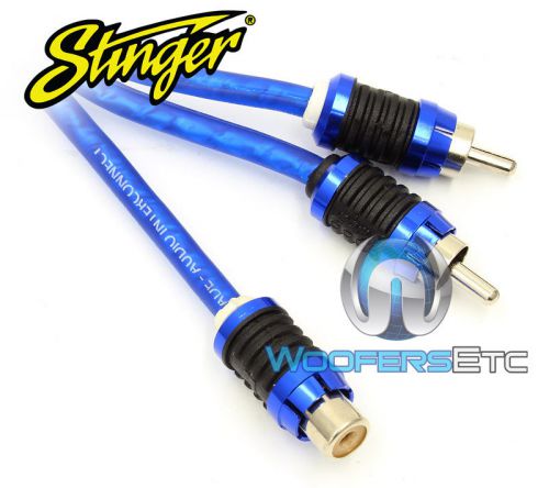 Stinger si62ym 2-channel 6000 audiophile car rca y-adapter cable wire cord new