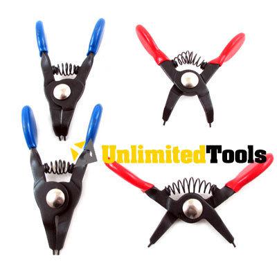 4 pc mini circlip snap ring pliers set ext/int new tool automotive repair engine