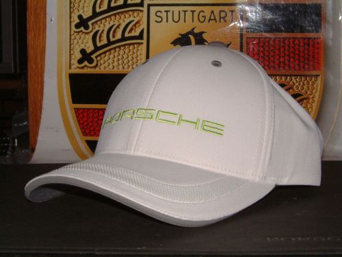 Porsche design driver&#039;s selection white w/acid green hat new for 2015, nibwt