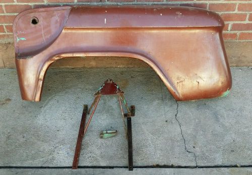 1955-1959 chevy step side rear fender drivers side w/spare cutout and  bracket