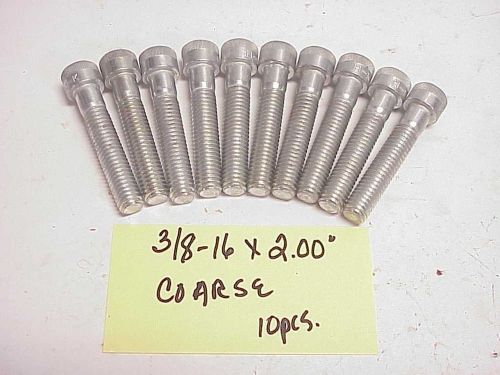 10 new coarse thread allen socket head bolts 3/8-16 x 2&#034; nascar nhra