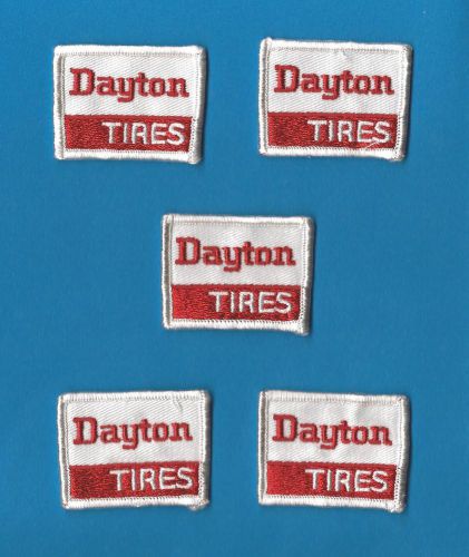 5 lot vintage 1980&#039;s dayton tires auto club sew on jacket farmer hat patches