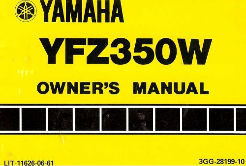 1989 yamaha yfz350 banshee 350 atv owners manual -yfz 350 w-yfz350w-yfz350 w