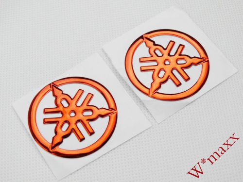 2x 4cm red tuning fork fuel tank fairing emblem decal stickers for yamaha custom