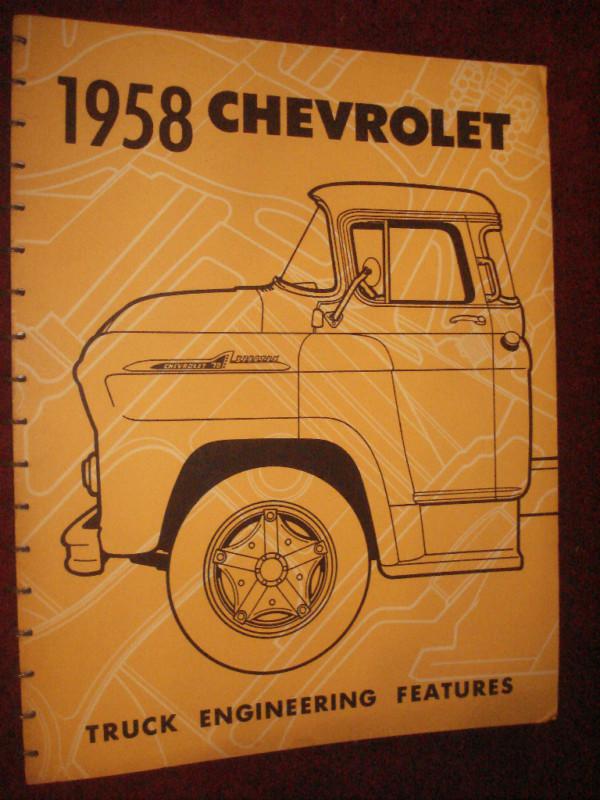 1958 chevrolet truck engineering features dealer album / corporate item / rare!!