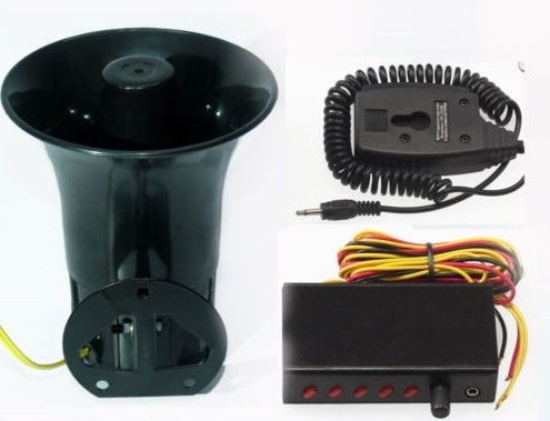 Car warning alarm police fire siren horn pa loud speaker mic system 5 sound tone