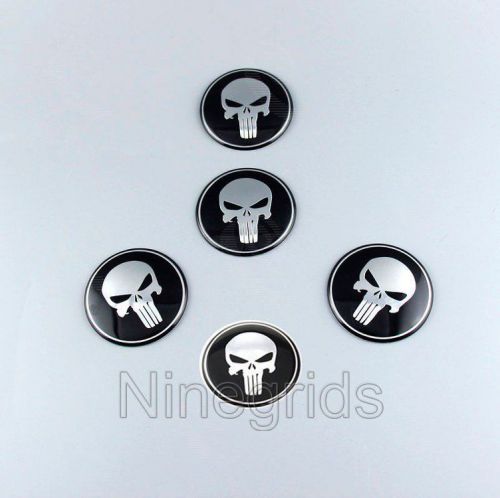 The punisher logo car wheel center hub cap emblem badge decal sticker 65mm 5pcs