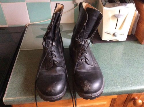 Black leather biker boots  size 14