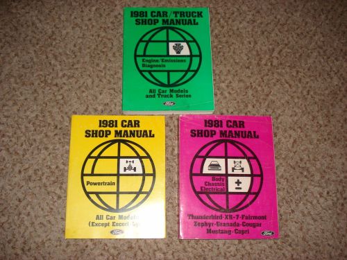 1981 ford lincoln mercury shop manual set service books mustang t-bird &amp; more