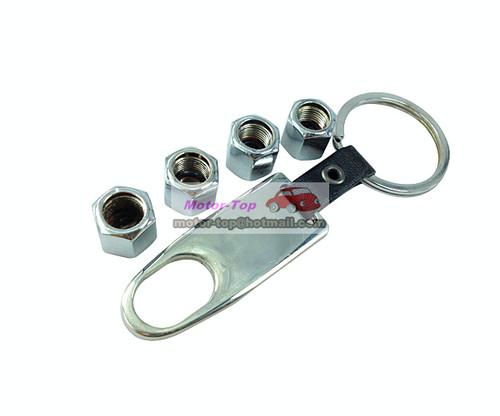 Silver wrench wheel airtight tyre tire valve cap key for ralliart evo mitsubishi