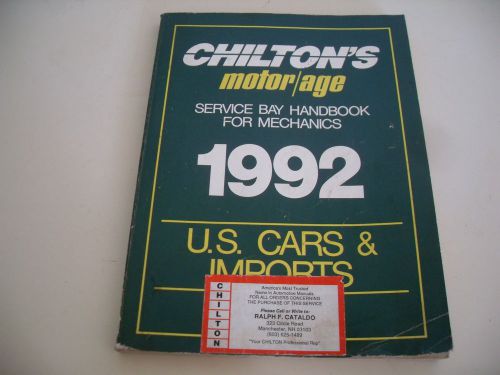 1992 chilton&#039;s service bay handbook for mechanics u.s. cars &amp; imports