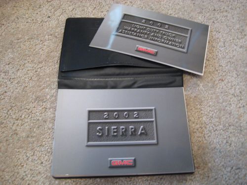 2002 gmc sierra owner&#039;s manual with case