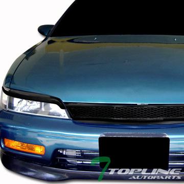Black aluminum mesh front hood grill grille+eyelids eyebrows cover 94-97 accord