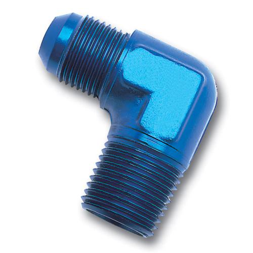 Russell 660880 an adapter fitting -10 an male to 1/2" npt male 90 degree blue