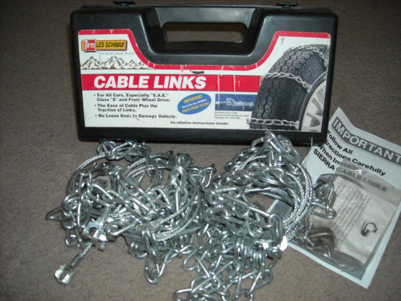 Les schwab cable link tire snow chains, 1918 - never used