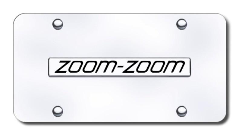 Mazda zoom zoom name chrome on chrome license plate made in usa genuine