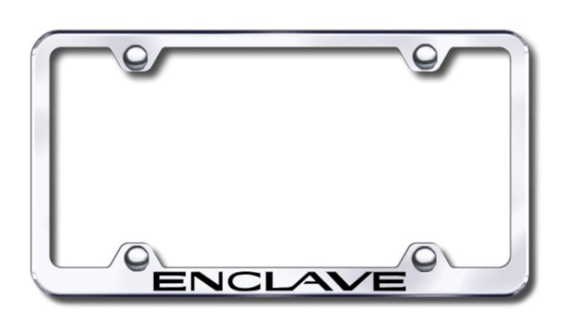 Gm enclave wide body laser etched chrome license plate frame made in usa genuin