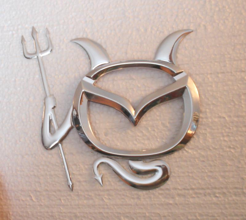 New chrome mazda demon devil horned angel emblem decal sticker badge nameplate