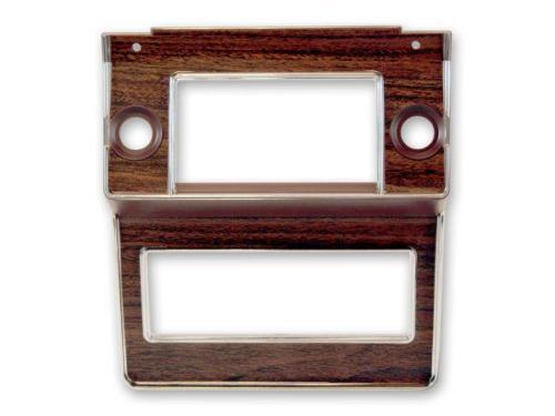 Mustang radio bezel, woodgrain, 1969-1970, teak