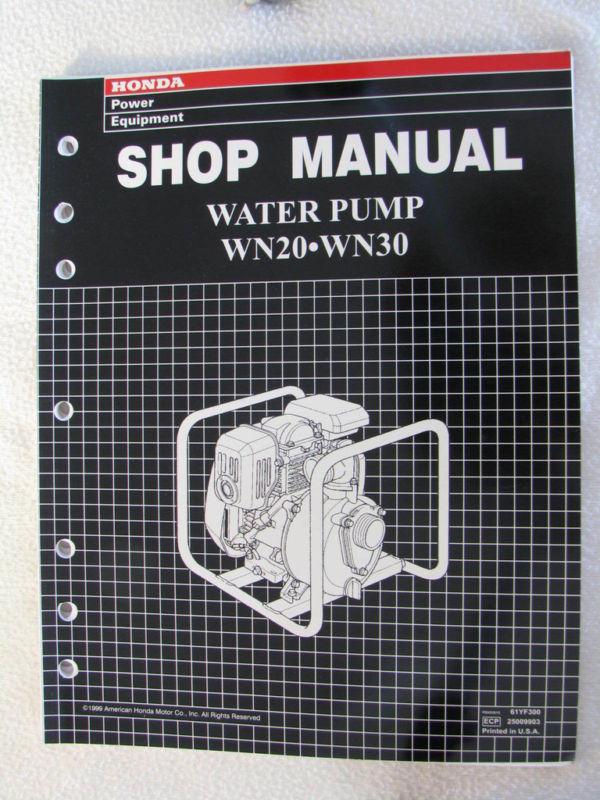 Honda water pump shop service manual wn20 wn30 wn 20 30