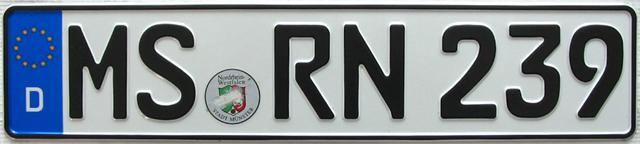 Euro german license plate vw jetta bmw x5 x6 mercedes  sl gl + frame - ms-rn239