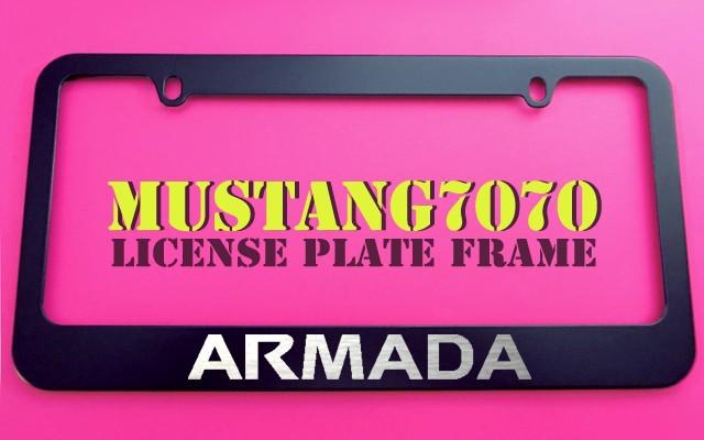1 brand new nissan armada black metal license plate frame + screw caps