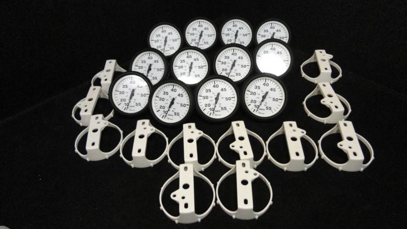 Lot of (12) euro white style speedometer gauges #32909 #se9473 faria 55mph #3