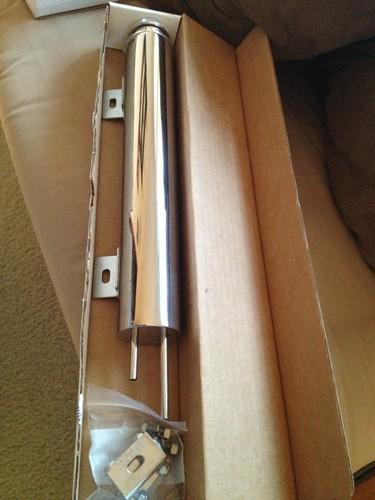 Stainless steel 13" radiator overflow tank from vintique b-8005-w013 ss