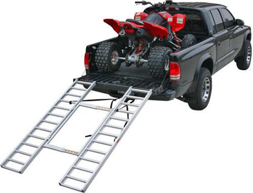 Adjustable atv-quad 4 wheeler tri-fold loading ramp (itf-7652-a)