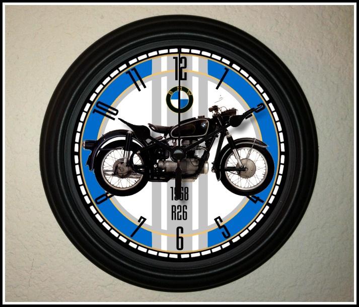 1958 bmw r26 motorcycle wall clock  low and fast shipping